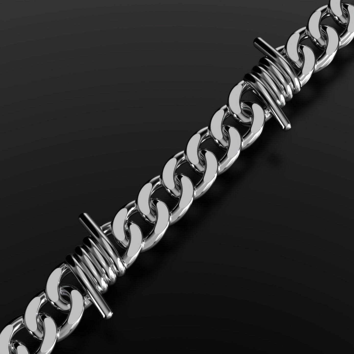 Chaîne Cubaine Personnalisée Fil Barbelé