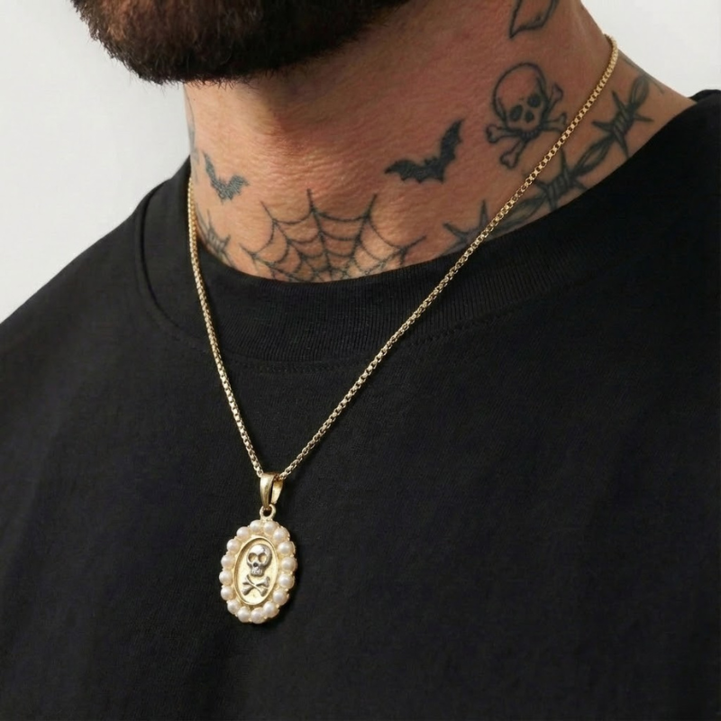 Collier Crâne Perle