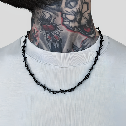 Collier Fil Barbelé Noir