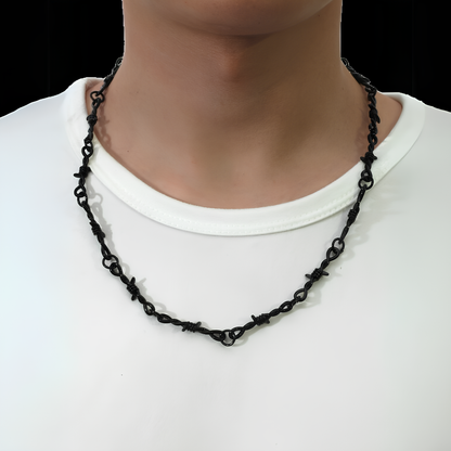Collier Fil Barbelé Noir