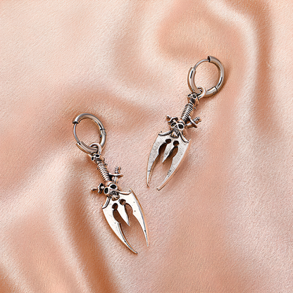 Boucles d'Oreilles Pendantes Dague Gothique