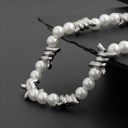 Collier Perle Fil Barbelé