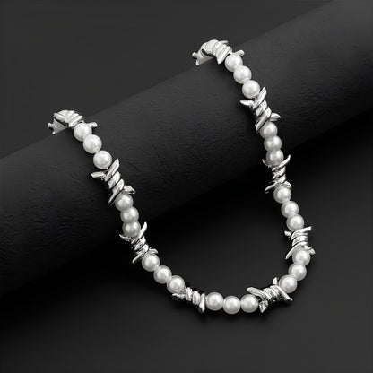 Collier Perle Fil Barbelé