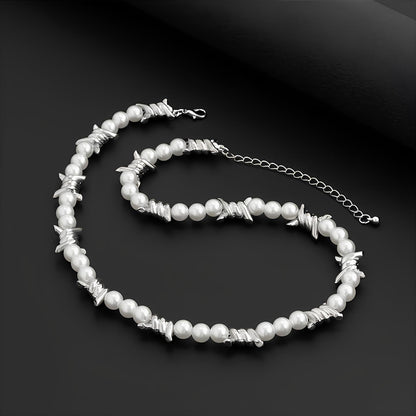 Collier Perle Fil Barbelé