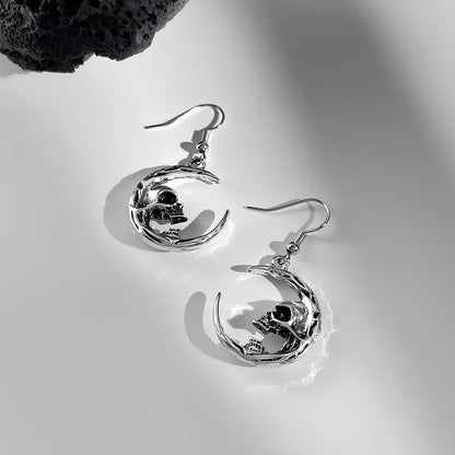 Boucles d'Oreilles Lune Crâne