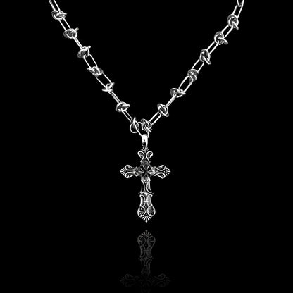 Collier Croix Barbelée