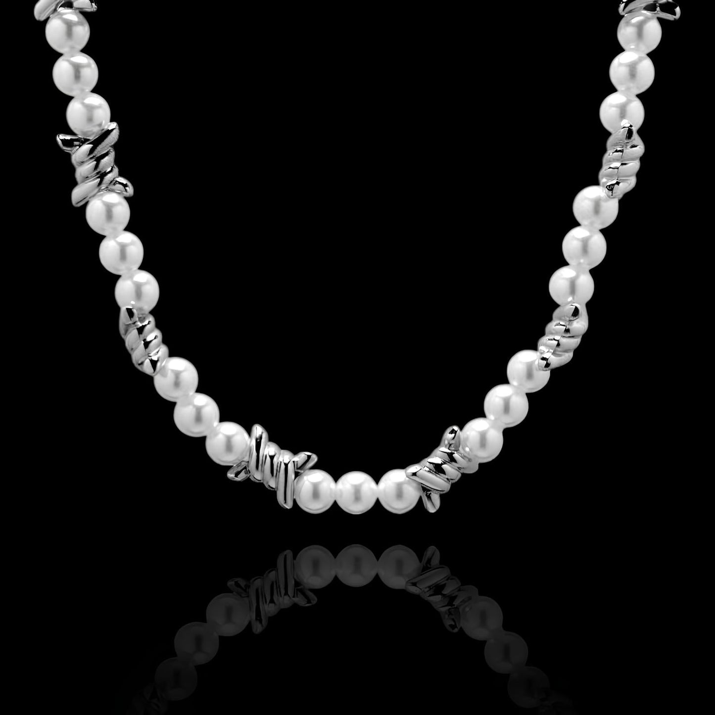 Collier Perle Fil Barbelé