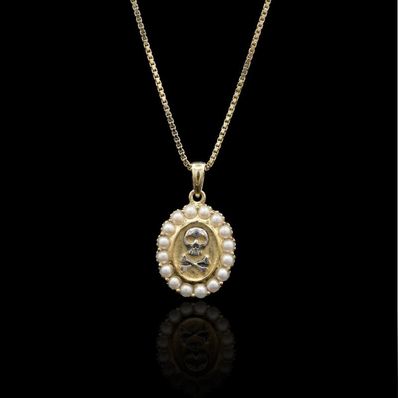 Collier Crâne Perle