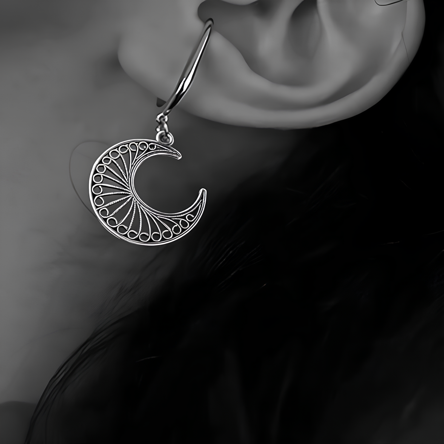 Boucles d'Oreilles Lune Occulte