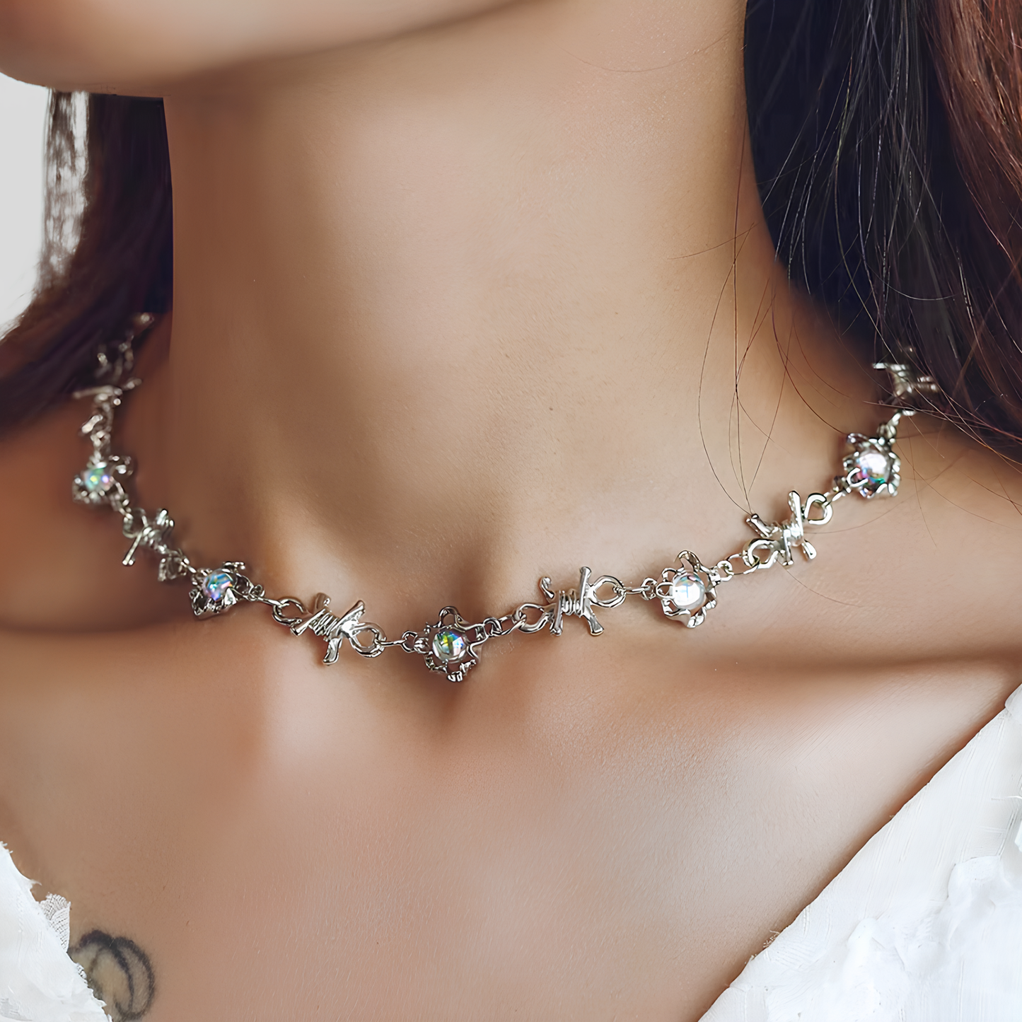 Collier Barbelé Opale