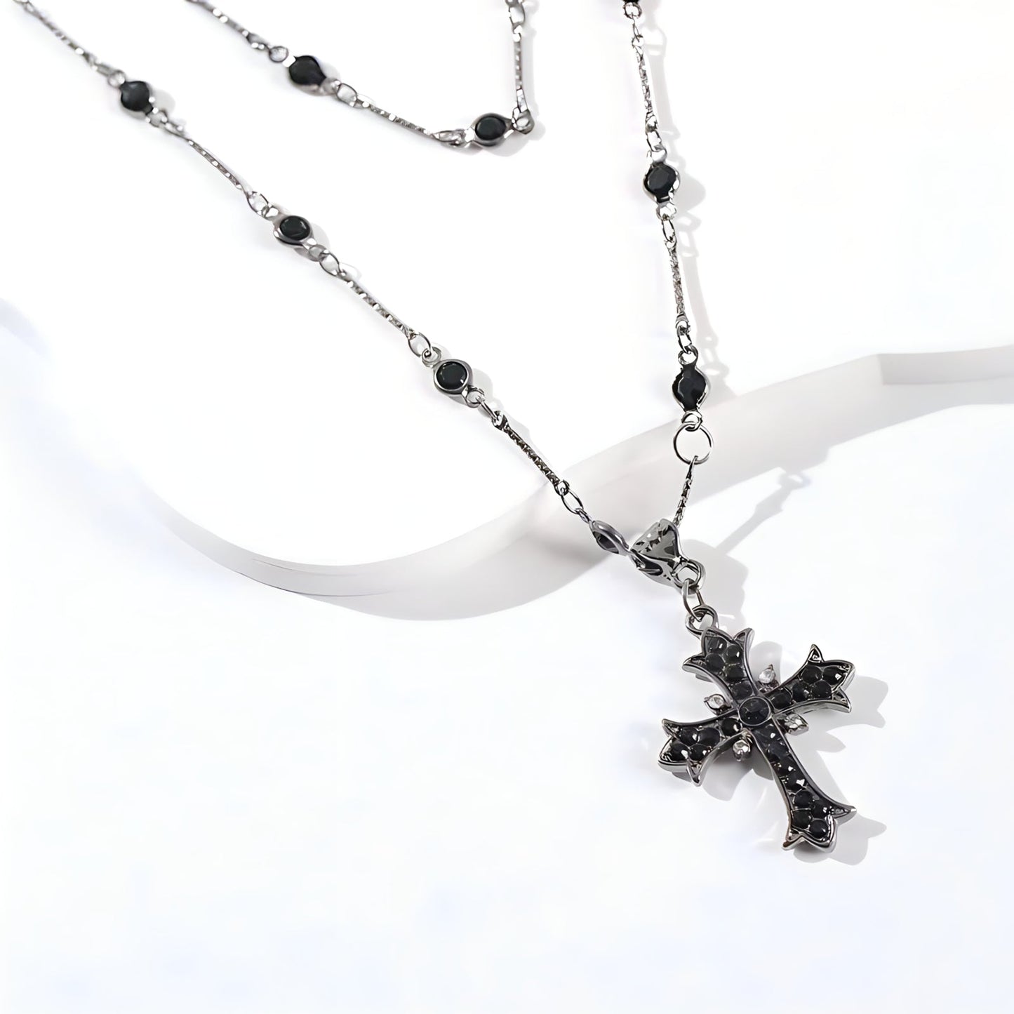Collier Croix Onyx