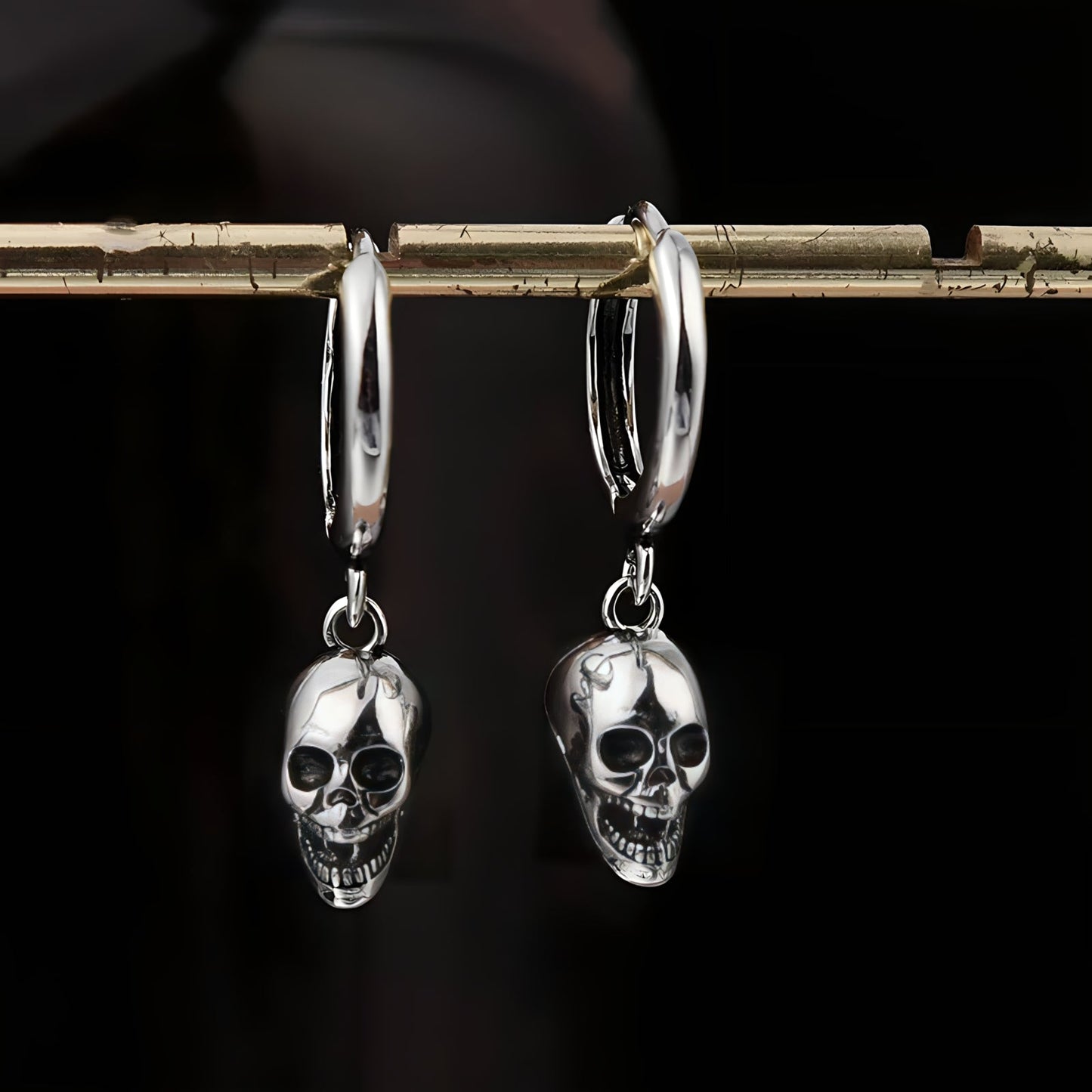 Boucles d'Oreilles Créoles Tête de Mort