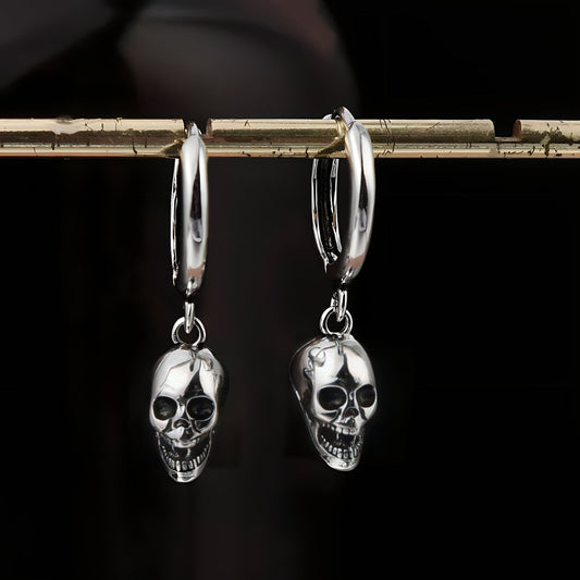 Boucles d'Oreilles Créoles Tête de Mort
