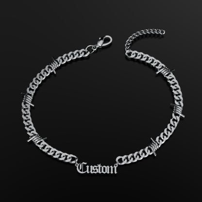 Chaîne Cubaine Personnalisée Fil Barbelé